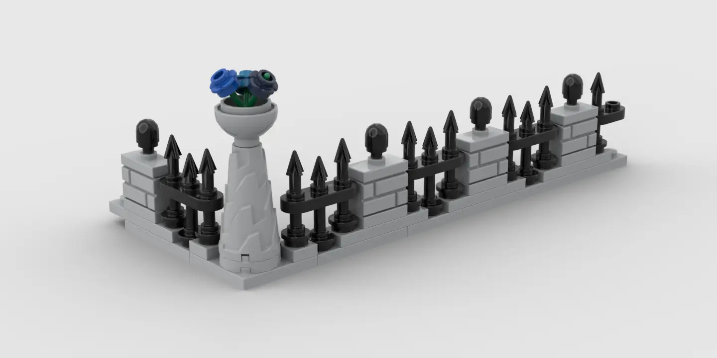 LEGO fence iteration 2 using masonry bricks - by Jacob Emcken.
